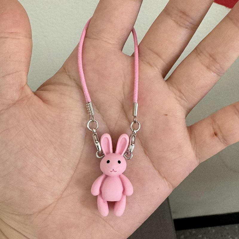Drăguț de desene animate mini iepuraș pandantiv accesorii pentru casă de păpuși pentru decorarea gâtului păpușii de pluș, model de iepure kawaii, farmece, jucărie de îmbrăcare