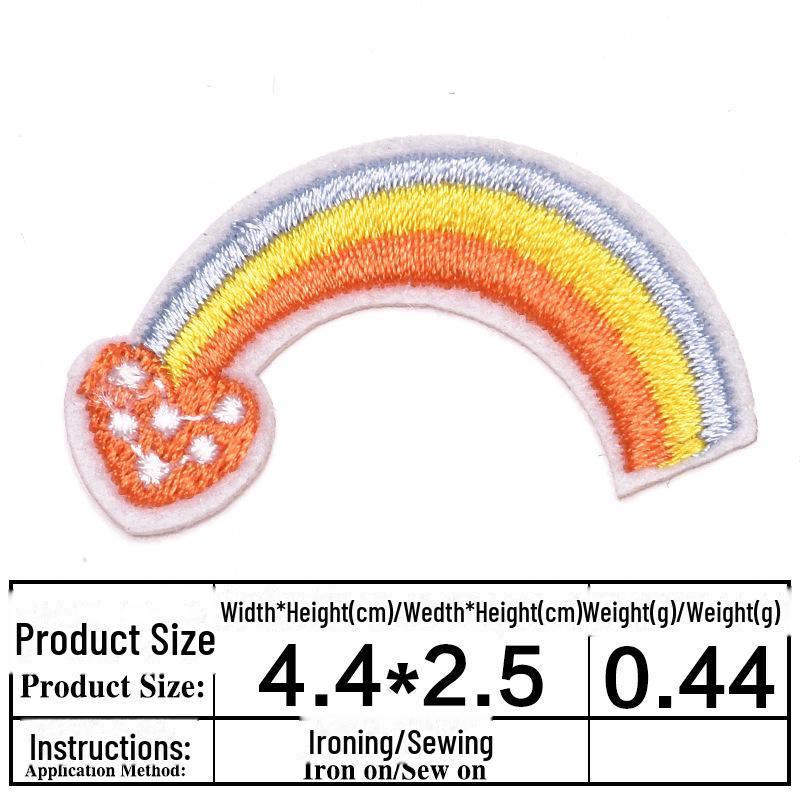 

Нашивка с вышитым изображением солнца и радуги для багажа, обуви и головных уборов