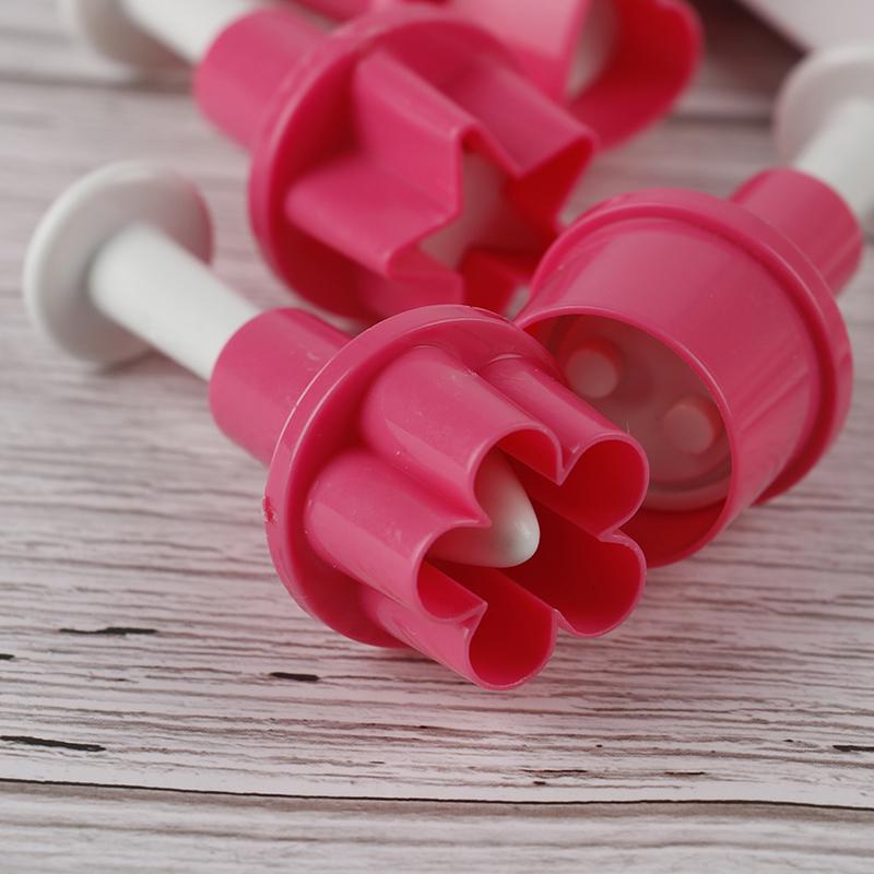5Pcs Plastic Cookie Cutter Cake Mold Star Button Plum Heart Biscuit Sugarcraft
