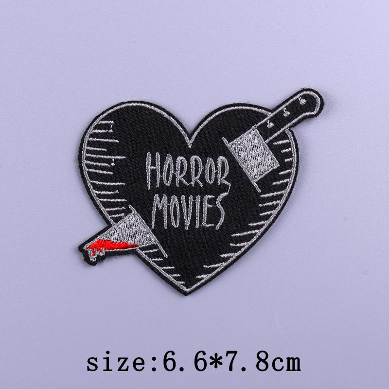 Punk Patch Iron On Embroidered Patches For Clothing Thermoadhesive Patches On Clothes Rock Biker Patch For Clothes Hook Loop