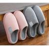 Cotton slippers women autumn and winter couples home use indoor confinement warm non-slip plush home cotton slippers men