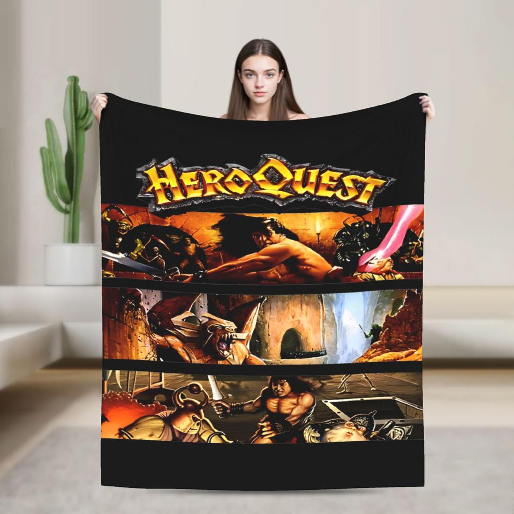 Heroquest Roleplay Game 90s RPG Knitted Blankets Flannel Gaming Warm Throw Blankets for Bedding Throws Quilt Portable