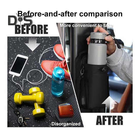 1.55L Magnetic Water Bottle Bag with Adjustable Drawstring Waterproof Outdoor Hiking Travel Drinking Bottle Holder Carrier Storage Pouch