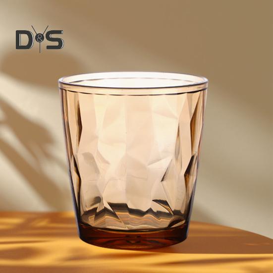 Barevné průsvitné kelímky na vodu 310ml s diamantovým vzorem, nerozbitné, tepelně odolné, bez BPA, stohovatelné sklenice pro domácí večírky a restaurace