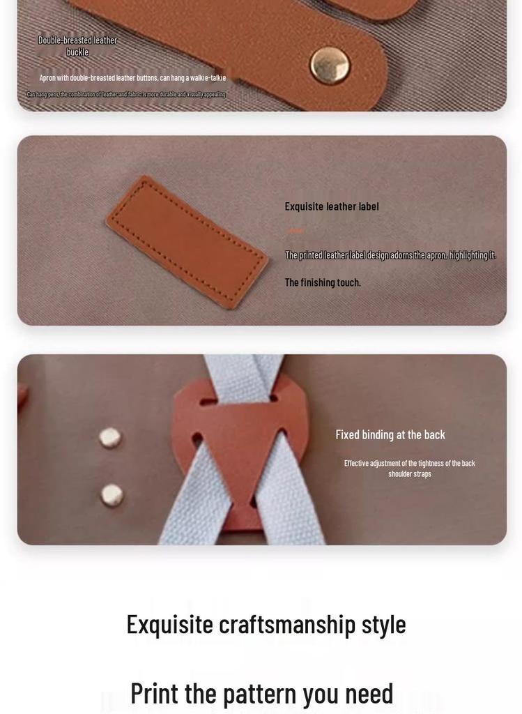 Custom Waterproof Dirt-Resistant Canvas Apron for Catering and Kitchen Workwear