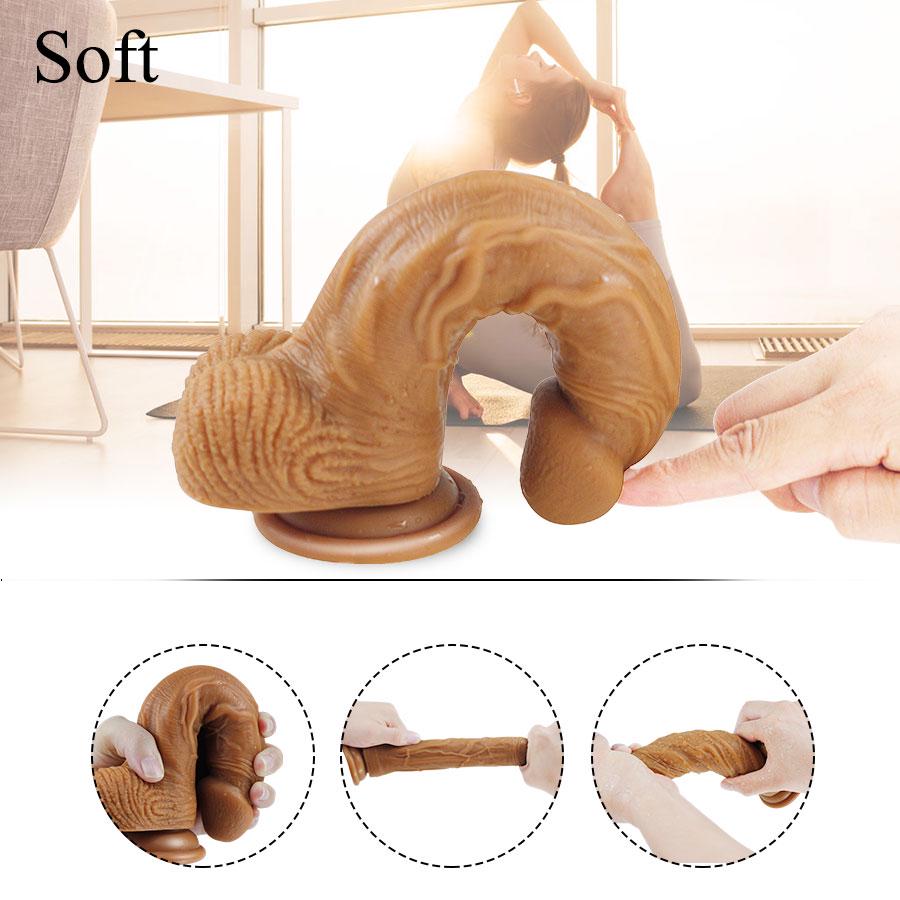 Skin Feeling Realistic Dildo Soft Silicone Huge Penis with Suction Cup Panties Strapon Sex Toys for Woman