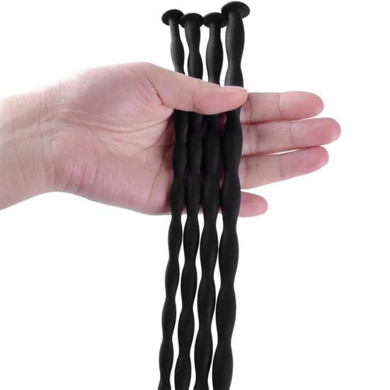 4 Stück/Set tragbarer Penis-Dilatator, praktischer, weicher, glatter Harnröhren-Dilatator aus Silikon für Erwachsene