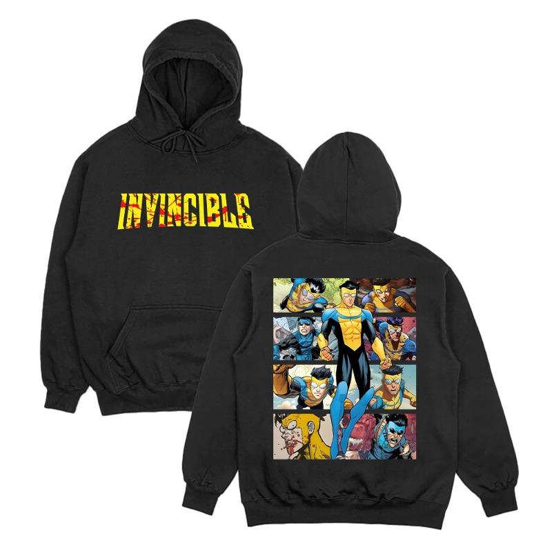Unisex Invincible Hoodies Invincible Mark Superhero Sweatshirt Omni-Man Invincible Clothes Perfect Gift for Comic Lover Pullover L