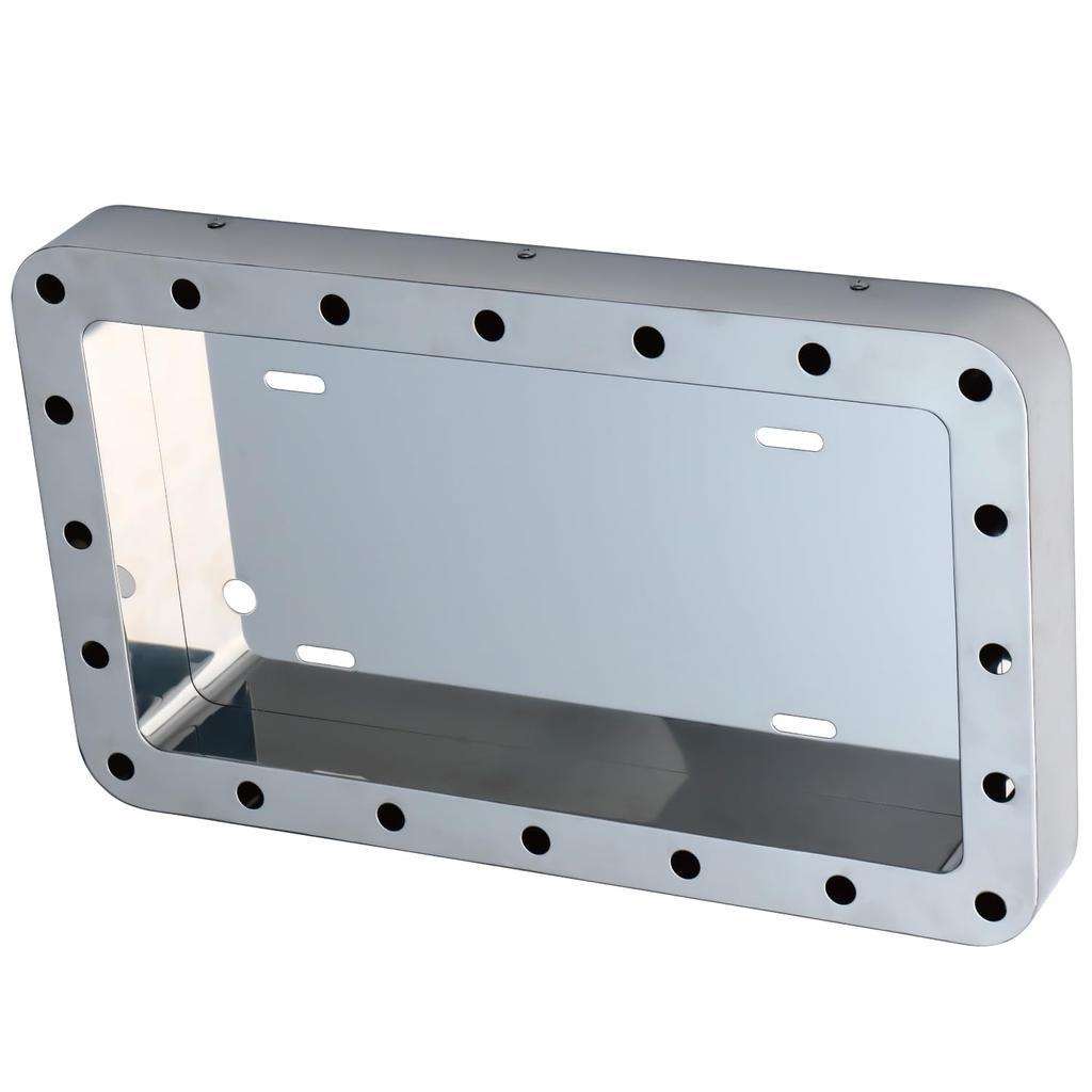 JET INOUE Rounded License Plate Frame with Pilot Light Hole for Large 501188 Vehicles,