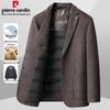 Pierre Cardin Men's Wool Blend Goose Down Lined Business Casual Jacket