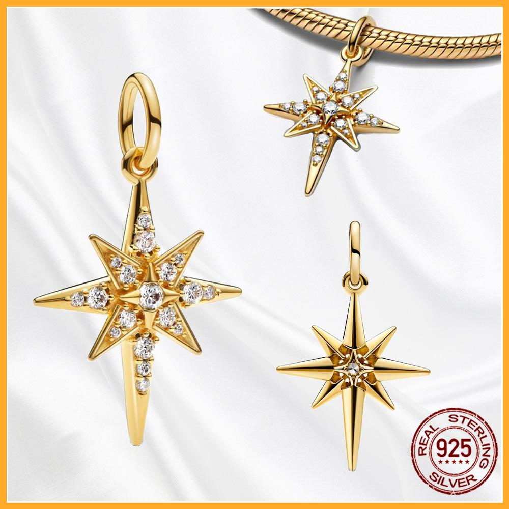 Authentic Fine Elegant Copper Dangle Charm Love Heart Sun and Moon Fits Genuine Bracelets Bead Pendants Jewellery