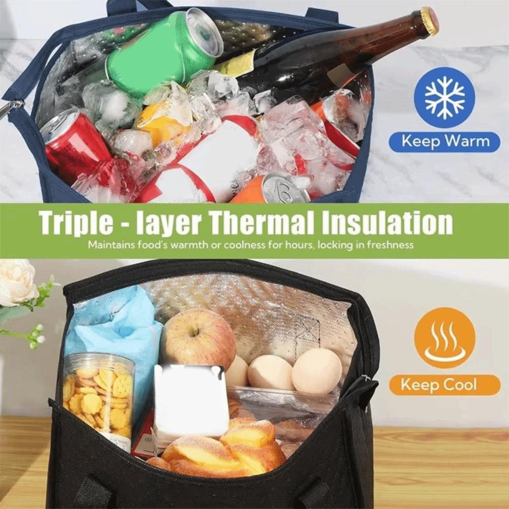Kühl/Warm Isoliertasche für Lebensmittel Wiederverwendbare Alufolie Handtasche Aufbewahrungstaschen für Essen und Trinken für Camping