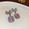 Elegant Zircon Geometric Flower Jewelry Set: Luxury Necklace & Stud Earrings