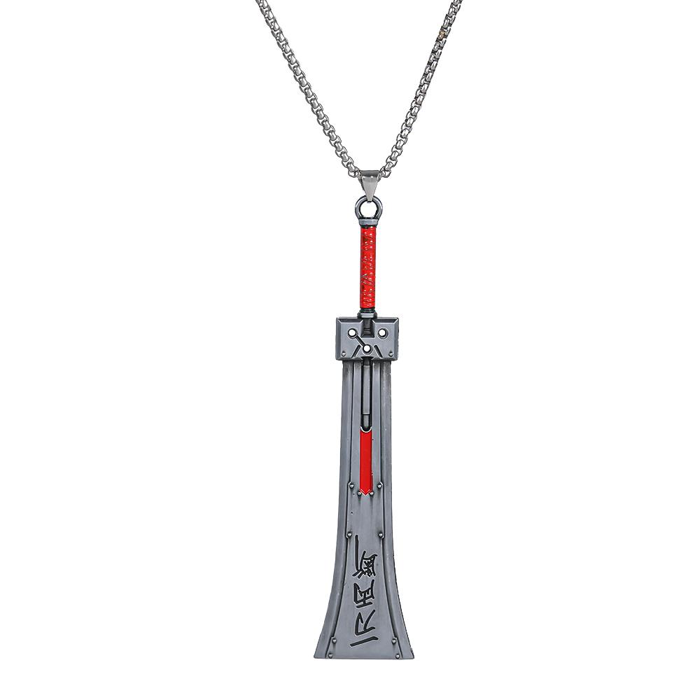 Game Final Fantasy 7 VII Remake Sword Keychain Zack Fair Cloud Strife Buster Sword Pendant Necklace Unisex Cosplay Prop