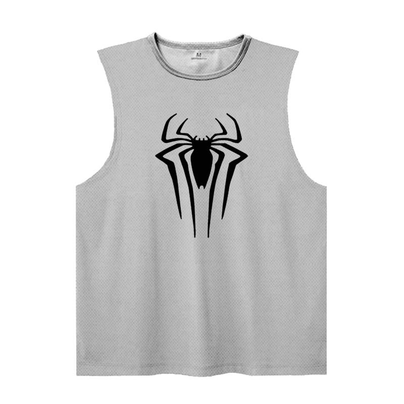 Summer Round Neck 3D Spider Pattern Printed Top Fashionable Casual Sleeveless Vest Men's T-shirts