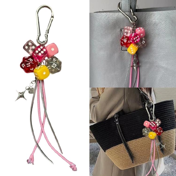 Stilvoller Handyhüllen-Anhänger Würfel Hängender Charm Mehrzweck-Würfel Amulett Rucksackzubehör Modeschmuck für Geldbörse