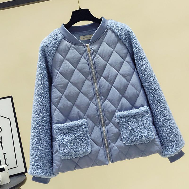 Coat Women's Short Loose Lambswool Down Stand Collar Fashion Jacket