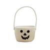 Geflochtener Korb Halloween Kürbis Design Aufbewahrungsbehälter Handgehaltener Organizer für saisonale Dekoration und Aufbewahrung kleiner Gegenstände