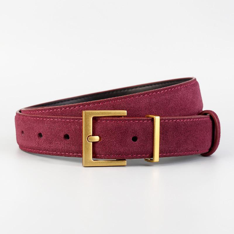 

Genuine Leather Womens Belt With Silver Alloy Buckle For Casual And Office Wear Style 8