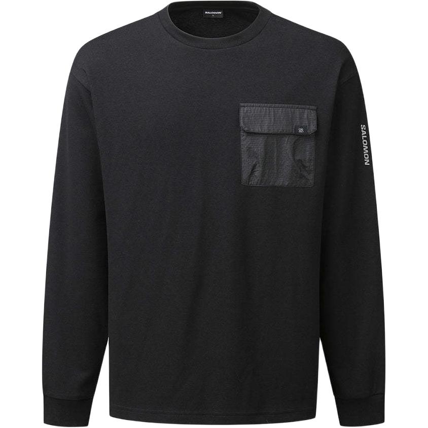 

Salomon Letter Pullover Round Neck Long Sleeve Sweatshirt Men sweatshirt Black C28114 M