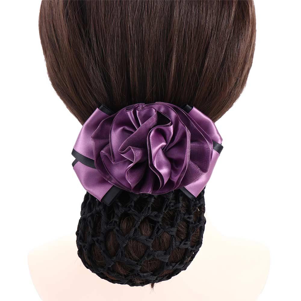 Hair Clip Headwear Female Ponytail Clip Hairgrips Cover Net Floral Spring Clip Korean Bun Snood