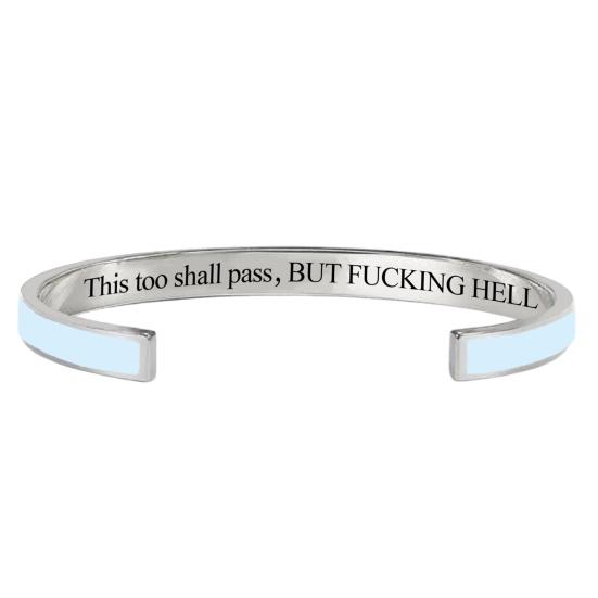 Baizihuahu This Too Shall Pass Mantra Cuff Bracelet, Adjustable Engraved Motivational Bangle Hidden Information Inspirational Encouragement