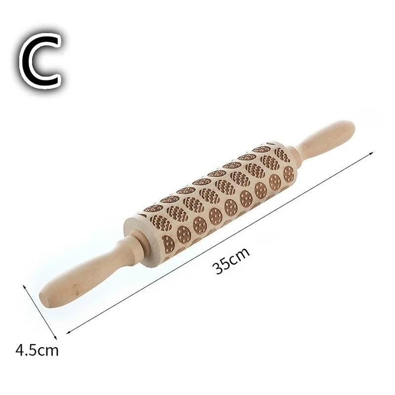 35*4,5cm Mattarello per Impasto di Natale con Rilievo per Biscotti, Pasta Fresca, Biscotti, Fondant, Torta, Rullo Inciso Renna Fiocco di Neve