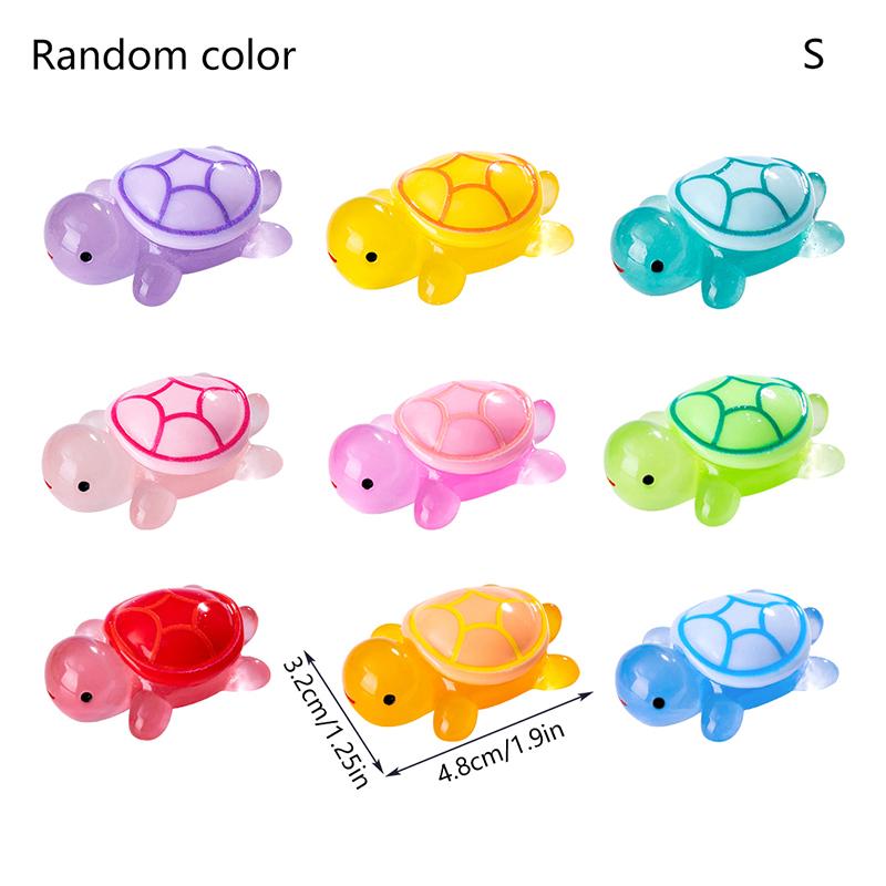 Mini Turtles Luminous Ornament Crafts Miniature Figures Tiny Turtles Micro Landscape Home Decoration Accessories Gifts