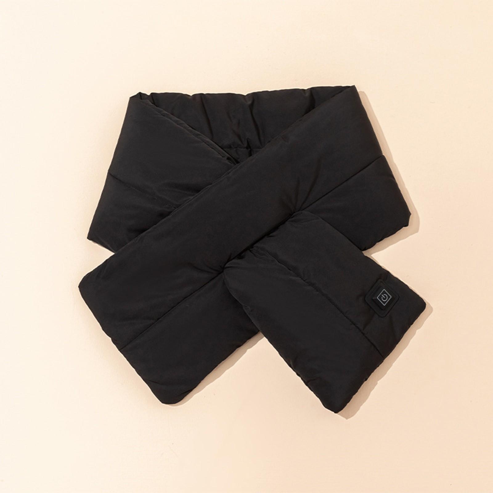 

Шарф с электрическим подогревом, женский шарф с USB-подогревом и грелкой для шеи, моющаяся шаль, мягкая теплая шея для мужчин и женщин One Size чёрный