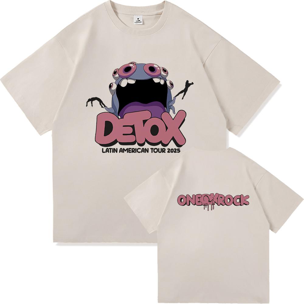 

2025 One Ok Rock Detoxification Tour Fashion Mens Summer Retro Harajuku Fashion Street Casual Wear Cotton Tshirt 4XL