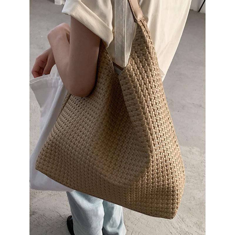 Retro Large-capacity Underarm Commuter Bag Women's 2025 New Simple Tote Bag Fashionable Shoulder Bag One Piece Hair