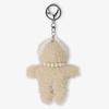 See-through Lace Kerchief Bear Keyring - Light Beige