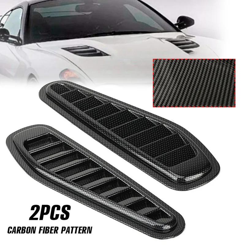 2pcs Universal Motors Engine Hood Ventilation Port Car Fake Air Outlet Decoration Modification Airflow Intake Hood Accessories