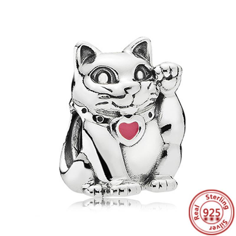 925 Copper Cute Animal Series Cat Dog Elephant Unicorn Bird Pendant Lucky Beads Fit Original Pantaro Charms Bracelet DIY Zircon