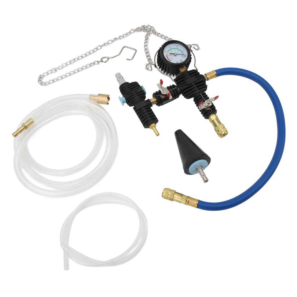 Coolant Refill Tool Kit 90psi Accurate Gauge Scale Flexible Hose Radiator Pressure Tester Kit