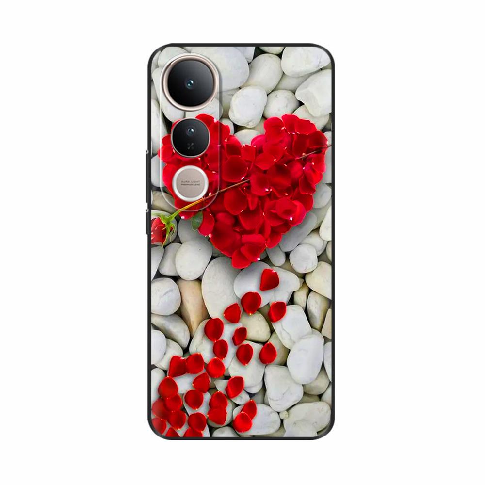Fundas For Vivo V50 Lite 5G Popular Flowers Cartoon Soft Silicone Phone Back Cover For Vivo V50 V50 Lite 5G 4G Shell Casing Capa
