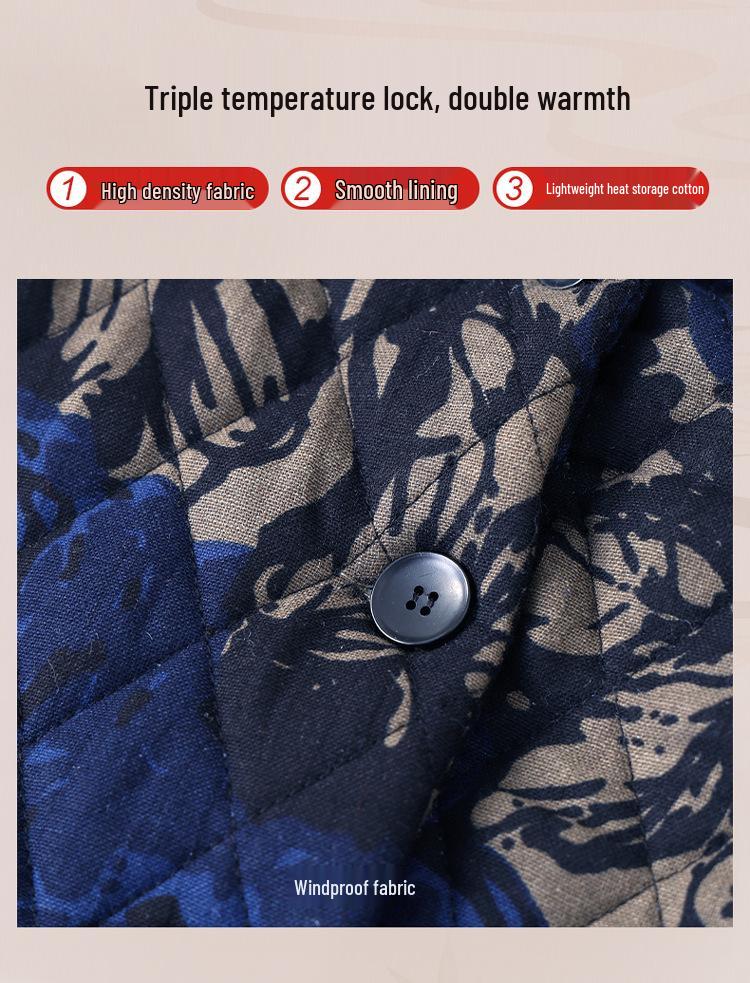Women's Winter Hooded Fleece-Lined Cotton Jacket - Warm, Thick Coat for Middle-Aged and Elderly