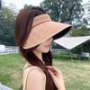 Taizhou Wenling hat women's summer versatile sunshade sunscreen hat fashion lace flower ice silk empty top hat sun hat