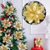 5/10Pcs Glitter Christmas Artificial Flowers Christmas Tree Hanging Pendant Ornaments for Xmas New Year Navidad Party Home Decor