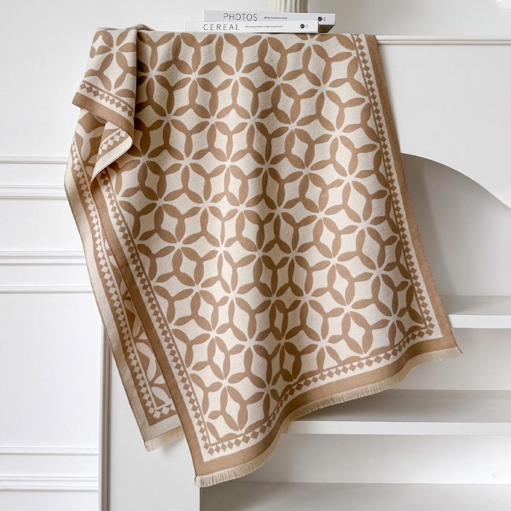 

Soft Elegant Cashmere Poncho Warm Coldproof Imitation Cashmere Scarf Windproof Blanket Scarf Winter Season хаки