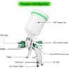Hvlp Spray Gun, Air Spray Gun Paint Sprayer Gun with 1.4/1.7/2.0/2.5mm Nozzles, 600ml Capacity Great for Walls, Automotive, Home Improvement (Green)