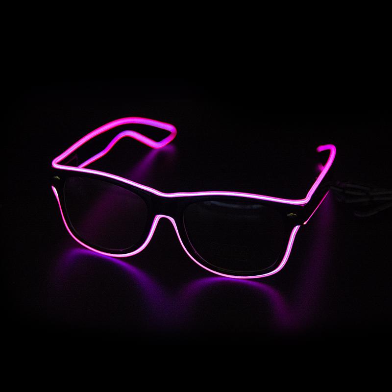 Leuchtende LED-Brille, Neon-Party-Brille, blinkende EL-Draht-Glow-Galaxy, leuchtende Neuheit, Geschenk, leuchtende Sonnenbrille, helles Lichtzubehör