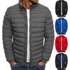 Men Stand Collar Down Jacket Lightweight Leisure Puffer Jacket Thickened Warm Winter Coat for Casual Outdoor Sports