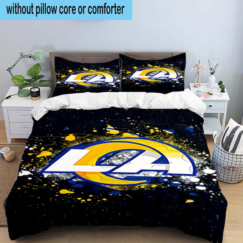 Angeles Rams Team 3PCS Bedding Set 2D Printing (Includes 1 Duvet Cover + 2 Pillowcases Coreless), Bedroom decor,Fan Gift