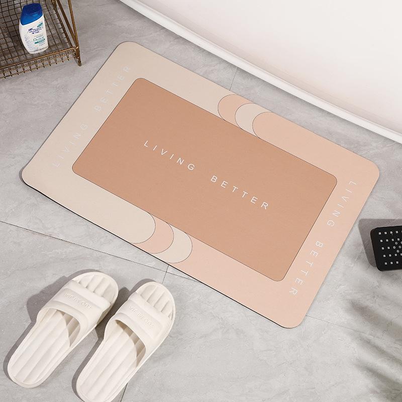 Oval Home Bathroom Diatom Mud Floor Mat Balcony Kitchen Absorbent Non-slip Mat Door Entry Square Door Mat