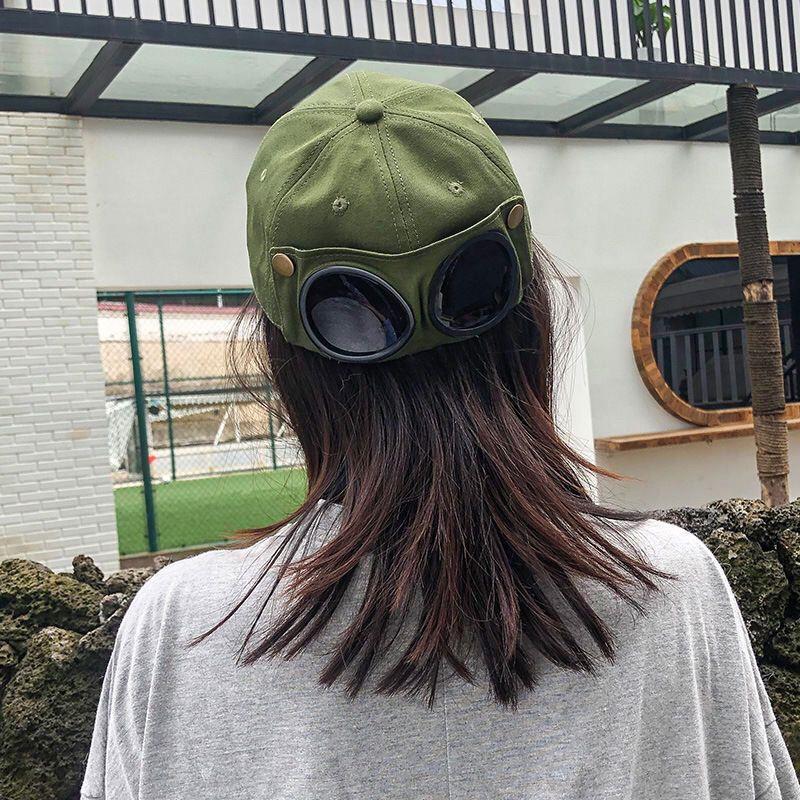 Cat Ears Aviator Hat with Sunglasses - Duckbill Baseball Cap & Russian Cat Sun Hat