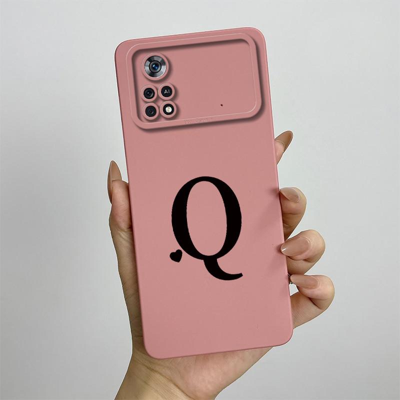 For Xiaomi Poco X4 Pro 5G Case Poco X4 Pro 5G Cover 2201116PG Cute Initial Letters Phone Case Poco X4 Pro Shockproof Back Cover