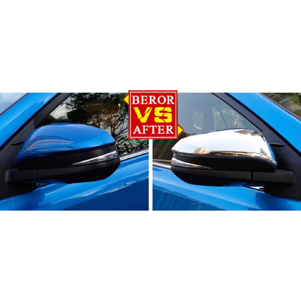 Chrome Rearview Side Mirror Cover Trim For -2024 Toyota Harrier Venza ABS 2P