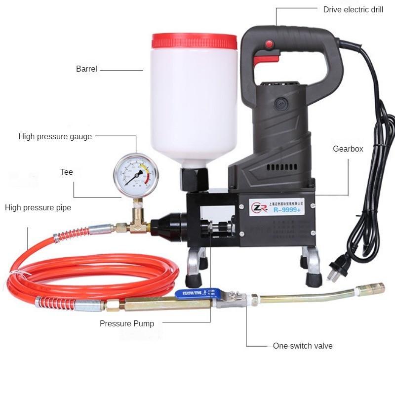 1100W High Pressure Grouting Machine Waterproof Plugging Agent Concrete High-power Polyurethane Grouting Accessories High Pressure Grouting Machine