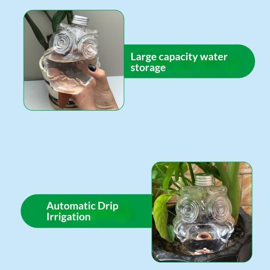 Automatic Flower Watering Device Owl Design Self-Watering Planter Insert Easy Water Level Monitoring Plant Water Spike for Travel Plant Care Tool